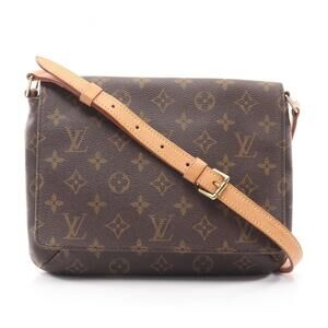 LOUIS VUITTON Authentic Brown Monogram Leather Shoulder Bag
